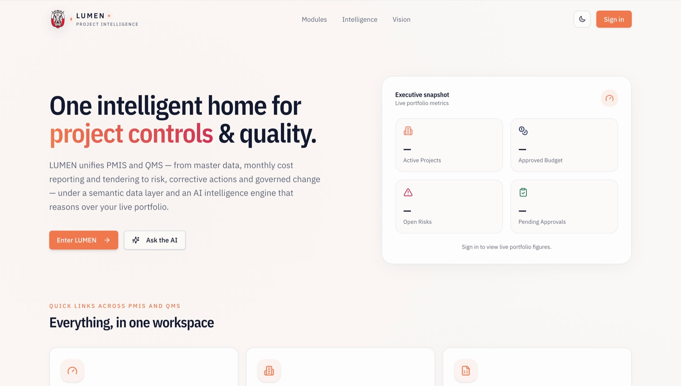Lumen project intelligence platform